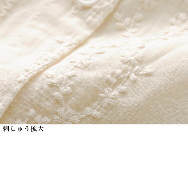 刺しゅう使いブラウス