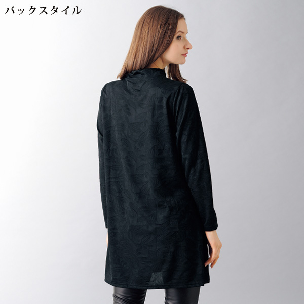 ジャカードフレアーチュニック 大きいサイズ ML LL 3L