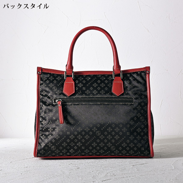 ファッシーノ ロゴジャカード配色トートバッグ FASCINO