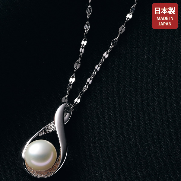 大粒9mm淡水真珠ペンダント
