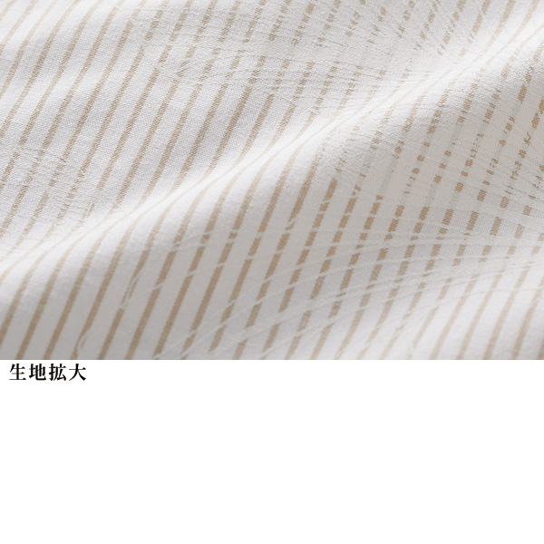 ボタニカル柄ストライプバンドカラーシャツ 大きいサイズ M L LL 3L