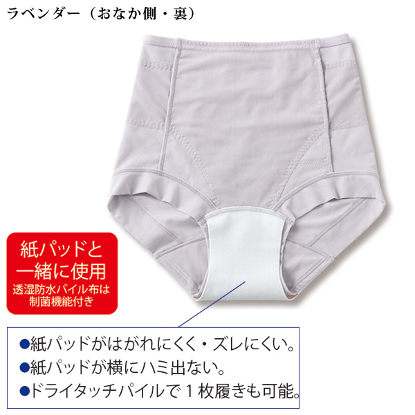 お腹・骨盤サポート紙パッド用安心ショーツ 大きいサイズ M L LL 3L 4L