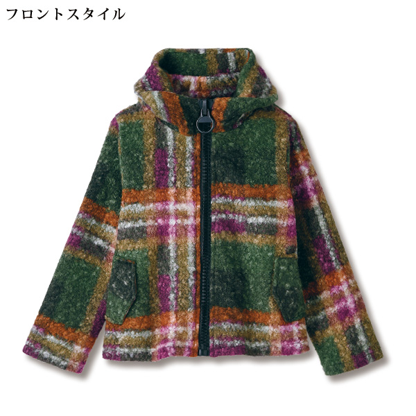 ループチェック2WAY衿ビッグファスナージャケット