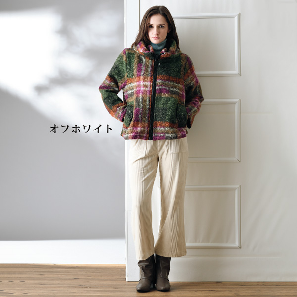 ソフトコーデュロイセミワイドパンツ 大きいサイズ M L LL 3L