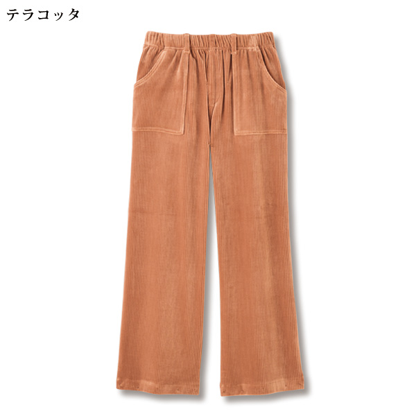 ソフトコーデュロイセミワイドパンツ 大きいサイズ M L LL 3L