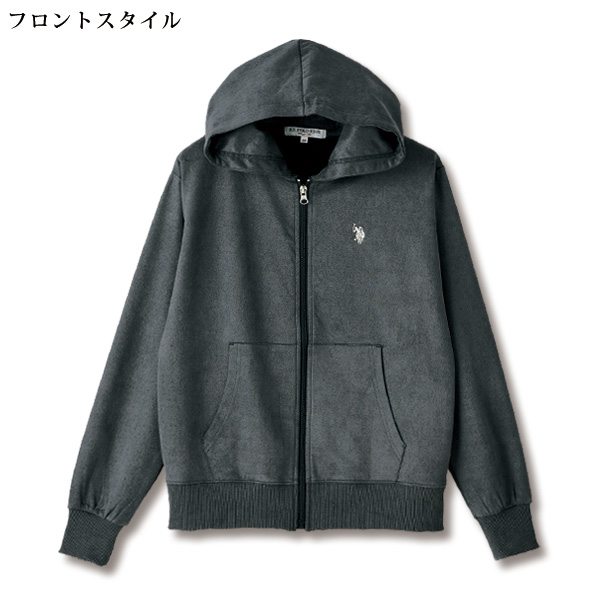 アッスン スウェード風パーカー ASSN