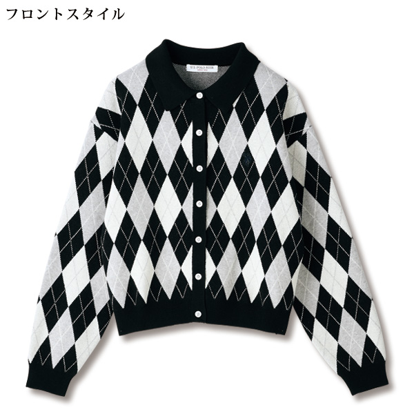 アッスン アーガイル柄ニットカーディガン ASSN