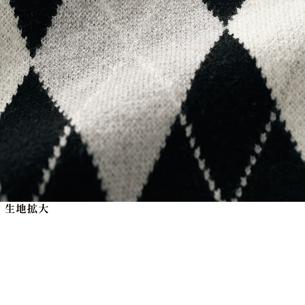 アッスン アーガイル柄ニットカーディガン ASSN