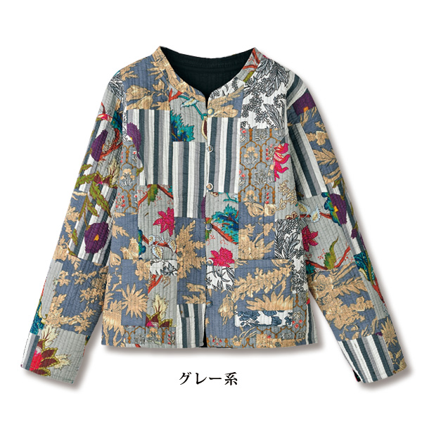 パッチワーク×ムジリバーシブルジャケット