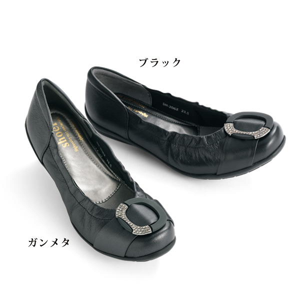 山羊革シャーリングモチーフ付パンプス