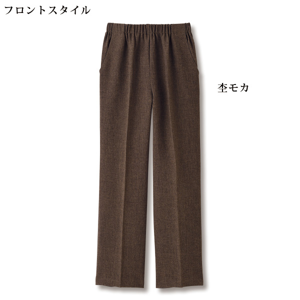 ツイード調はっ水楽々パンツ 股下58cm