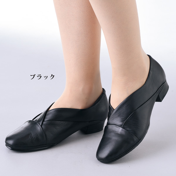 牛革切り替えパンプス