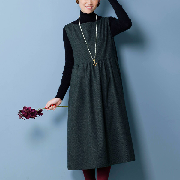 千鳥柄切替え ジャンパースカート | 京都通販ミセスのファッション館・本店