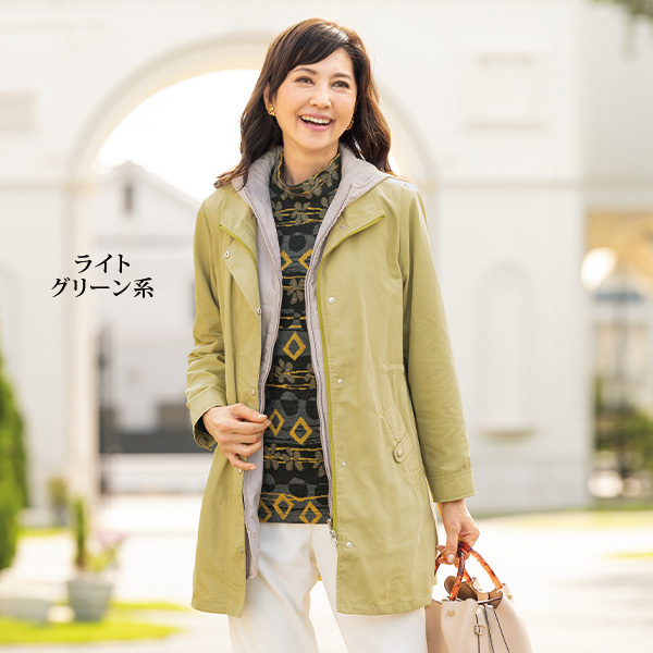薄中わたキルトベスト付 3WAY 花粉・撥水効果コート ◎ | 京都通販ミセスのファッション館・本店