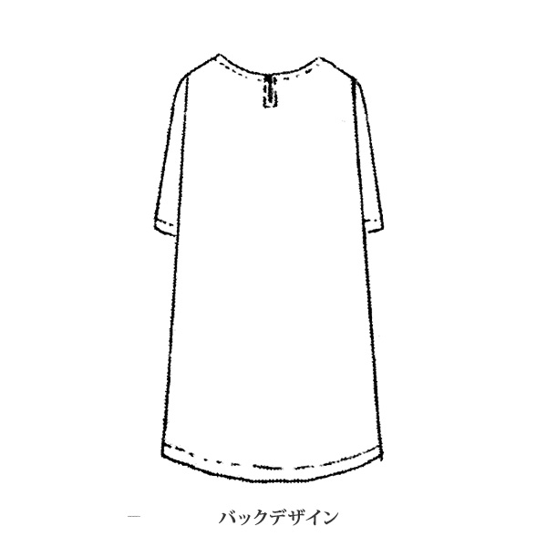 配色刺しゅう綿チュニックワンピース