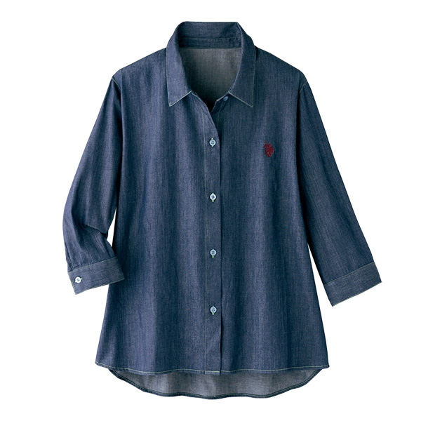 ポロ アッスン デニム調ブラウス U.S.POLO ASSN