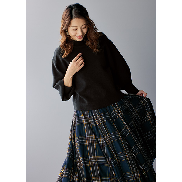 チェック柄サーキュラースカート