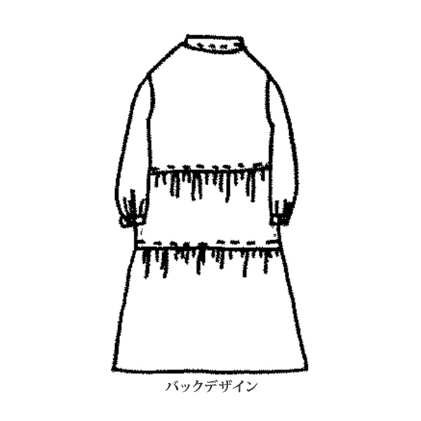 「久留米織」ティアードワンピース