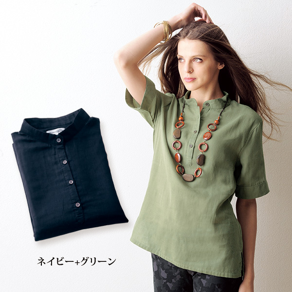 風を感じる二重ガーゼシャツ 2色組  / 大きいサイズ M L LL 3L 4L 5L◎
