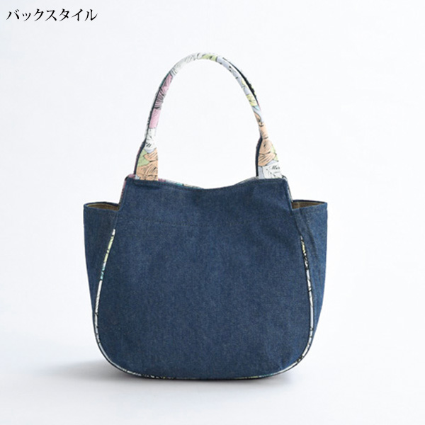 京華 デニム素材手提げバッグ◎