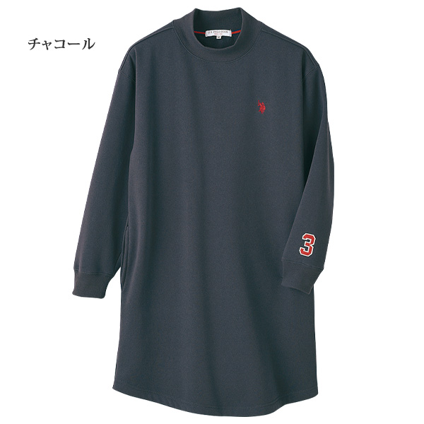 ポロ アッスン 裏起毛モックネックワンピース U.S.POLO ASSN