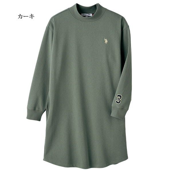 ポロ アッスン 裏起毛モックネックワンピース U.S.POLO ASSN