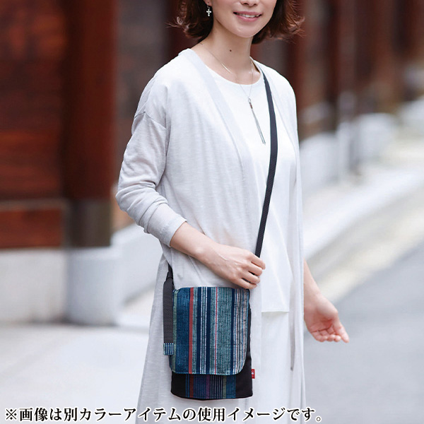 久留米織 和ポシェット あられ赤◎