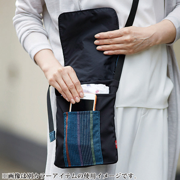 久留米織 和ポシェット あられ赤◎