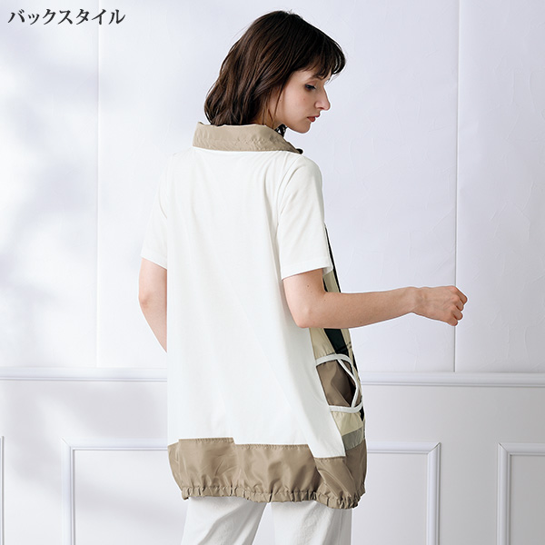 チェック布帛コンビチュニック