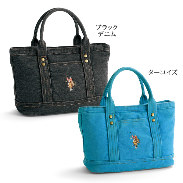 ポロ アッスン 多色刺しゅうポニーヴィンテージテイストトートバッグ  U.S POLO ASSN