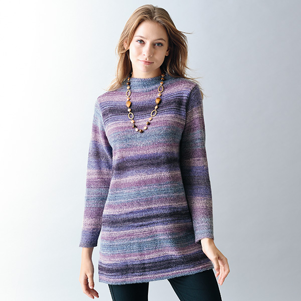 ボーダーチュニックセーター