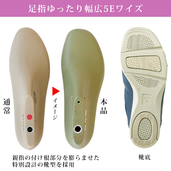 ゆったり甲ゴムスニーカー