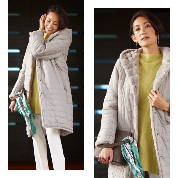 エコファーリバーシブルコート ◎☆ | 京都通販ミセスのファッション館