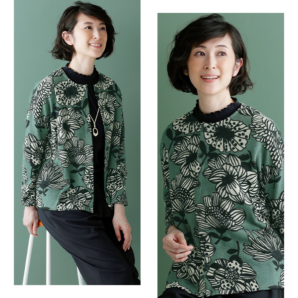 大花プリントカーディガン◎ | 京都通販ミセスのファッション館・本店