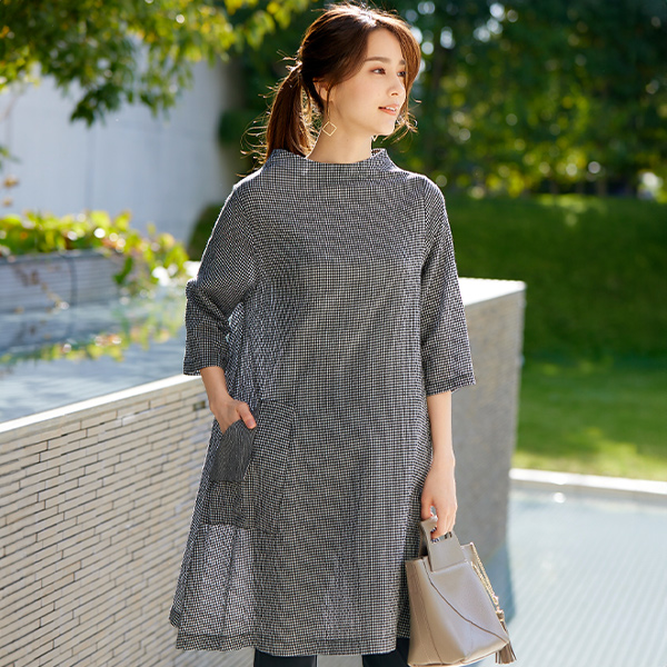ギンガムサッカーワンピース