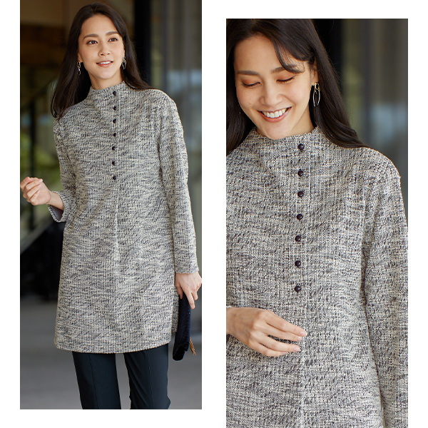 カットソーツイードチュニック◎