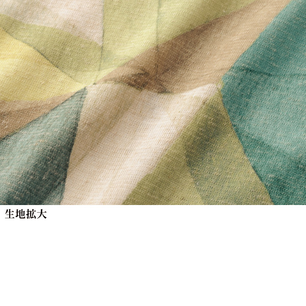 日本製 麻混プリントチュニック