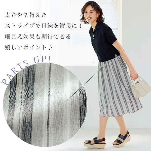 ハーフジップドッキングワンピース / 大きいサイズ M L LL 3L