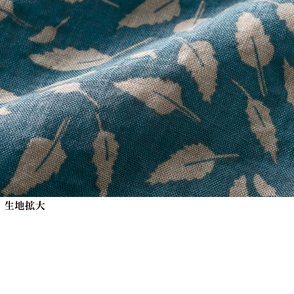 リーフプリントシャツワンピース