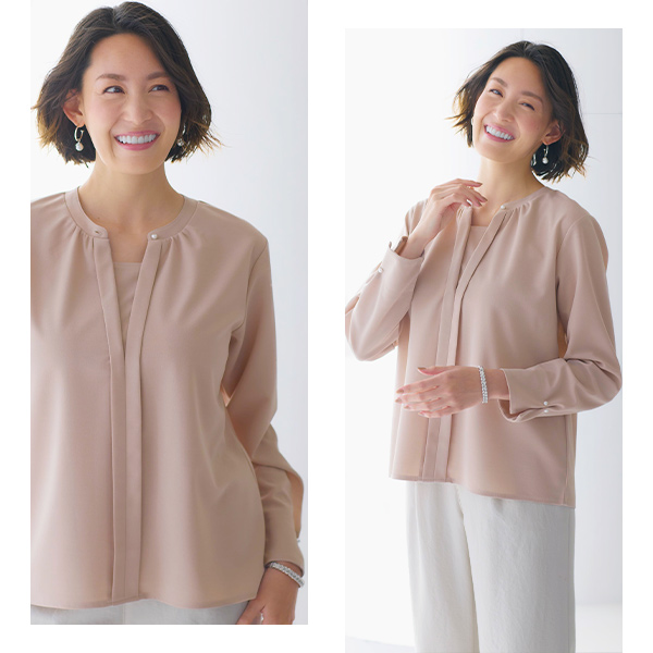 重ね着風デザイン「Ｔブラウス」