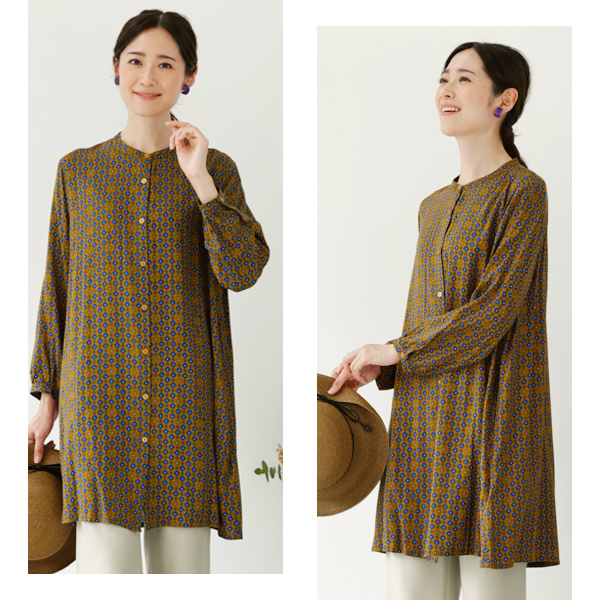 小紋柄風プリントチュニック◎
