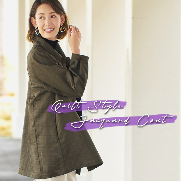 キルト風ジャカードコート / 大きいサイズ M L LL 3L