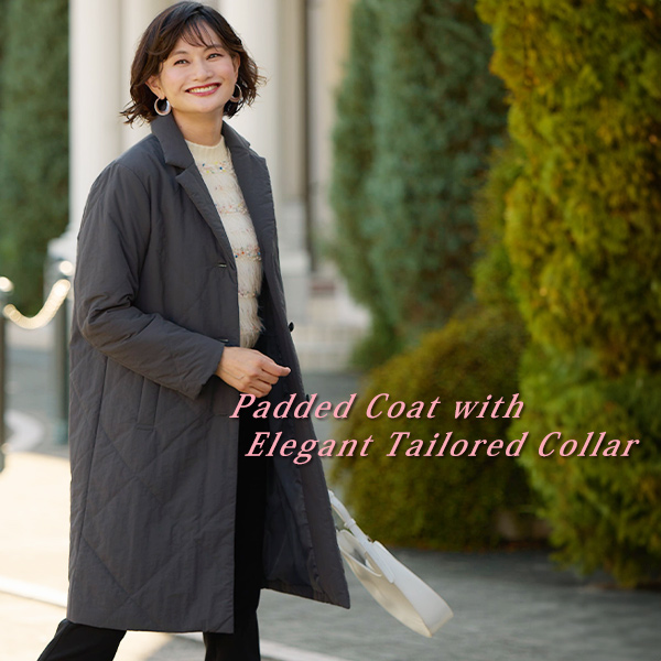 テーラード襟中わた入りコート