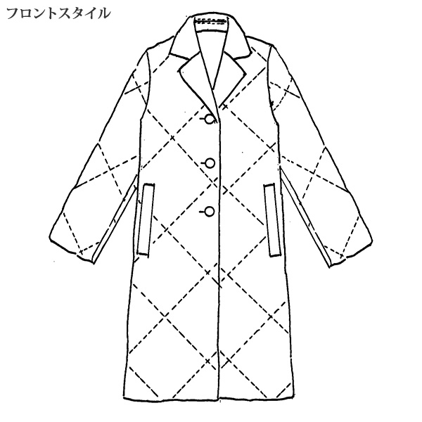 テーラード襟 中わた入りコート