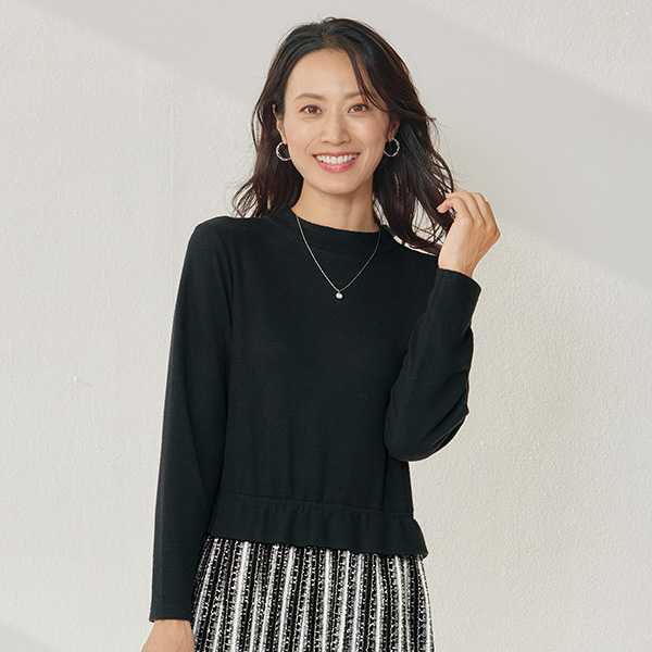 ツイード調素材ドッキングワンピース | 京都通販ミセスのファッション