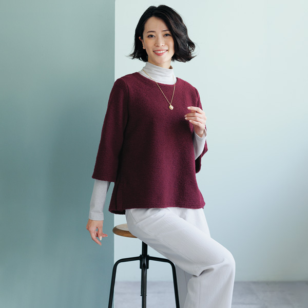 ウール混ゆったりプルオーバー | 京都通販ミセスのファッション館・本店