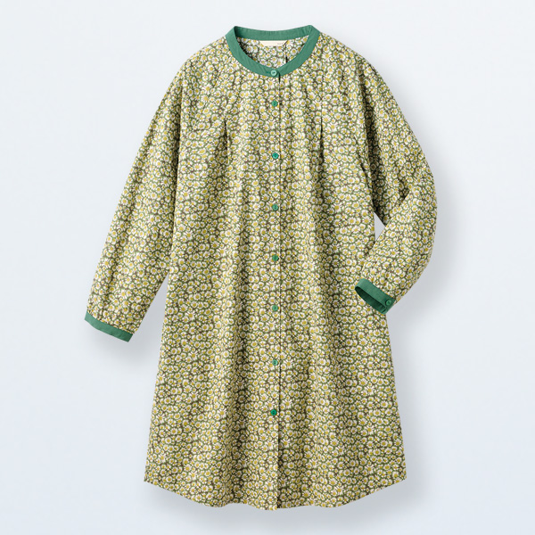 ポイント配色フラワープリント シャツチュニック