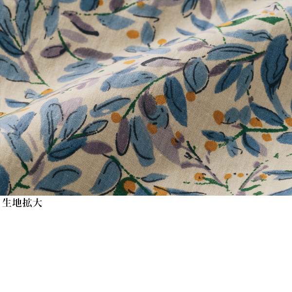 リーフプリントコットンシャツ