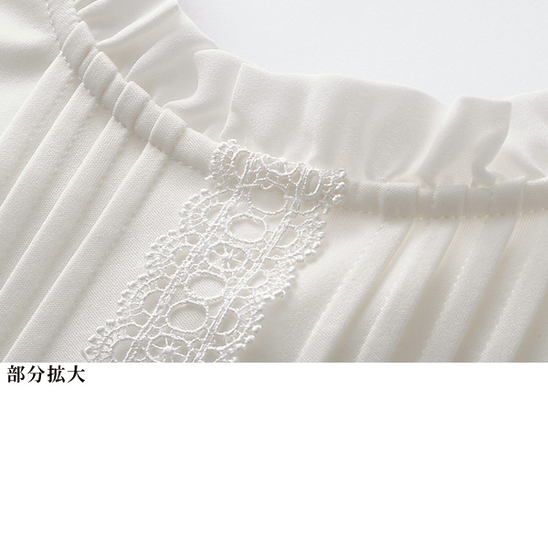 レース＆ピンタックブラウス 大きいサイズ M L LL 3L