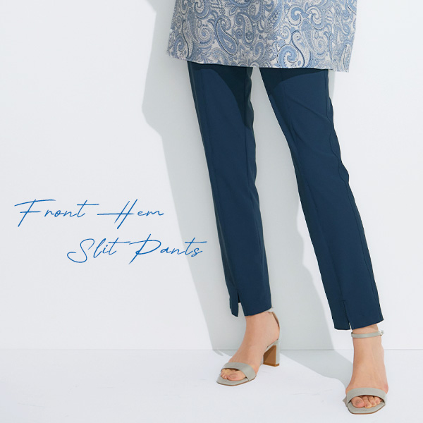 東レ シェルタリングホワイトTM 前裾スリットパンツ